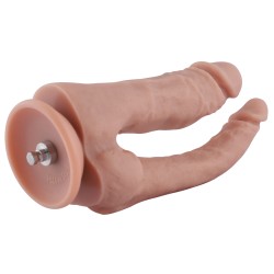 7.28" Double Penis Silicone Dildo for Premium Sex Machine with KlicLok System