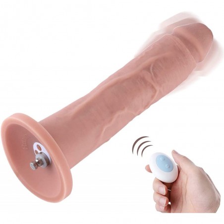 Hismith 10.2” Vibrating Dildo with 3 Speeds + 4 Modes with KlicLok System - Slight Curved Silicone Dong