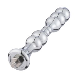 8.2” Metal Bead Anal Dildo,...