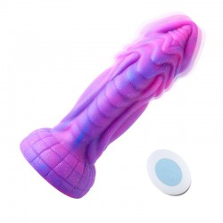 Hismith 8'' Vibrating Dildo with 3 Speeds + 4 Modes with KlicLok System - Slightly Curved Silicone Dong for Fantasy Users
