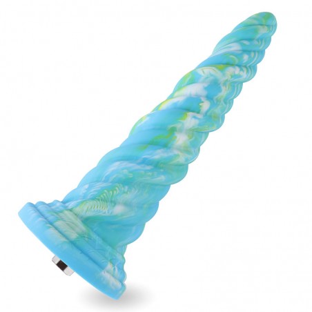 Hismith 10.12 Inch Awl Shape mixed colors Silicone Dildo with Kliclok Connector